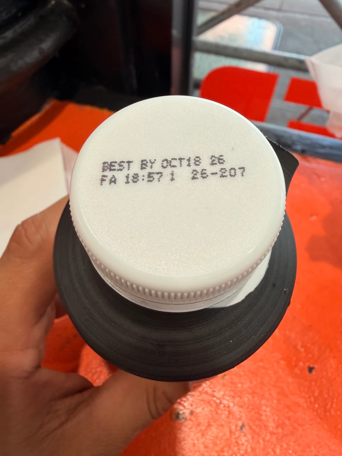 My bottle cap showing BEST BY OCT16 26.
